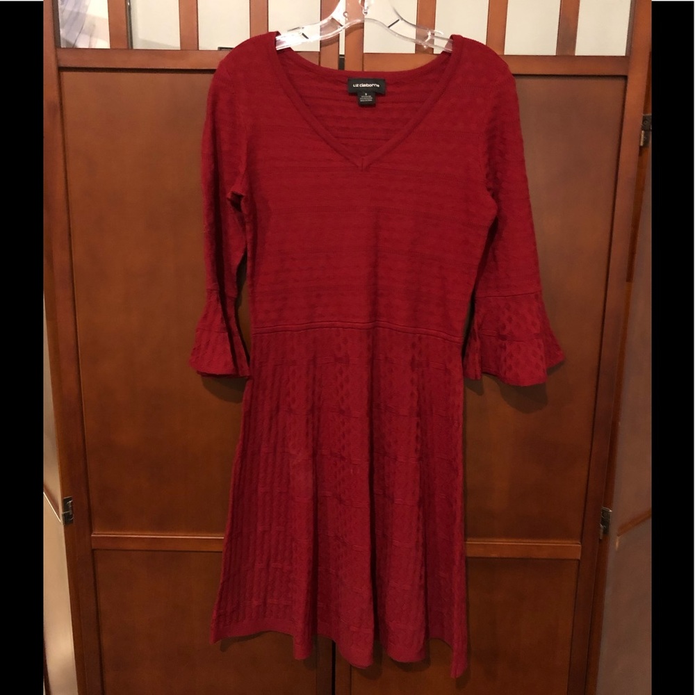 Liz Claiborne Red Knit Dress.
